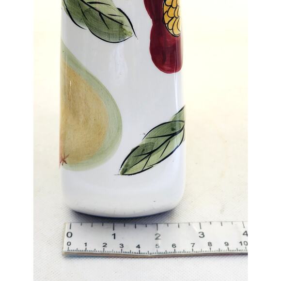 WINE/WATER HOLDER-JAY IMPORT-Porcelain-Cork Top-Fruit Motif-Holds 4 Cups - Picture 10 of 10